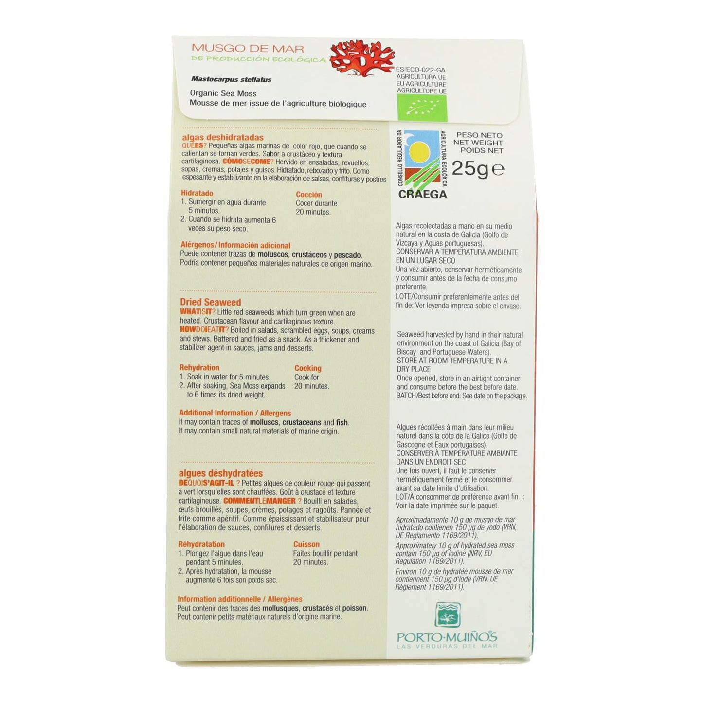 Musgo de Mar Porto Muiños bio, 25 g