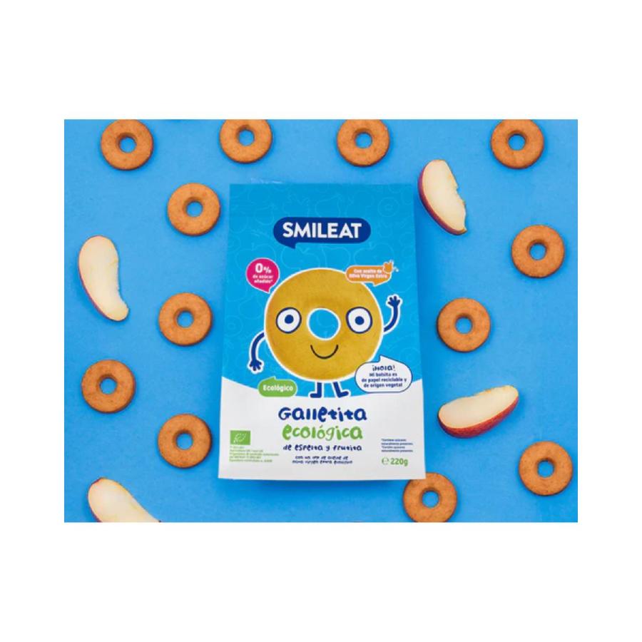 Pack 2x Galletas infantiles ECO de espelta con manzana Smileat, 220g