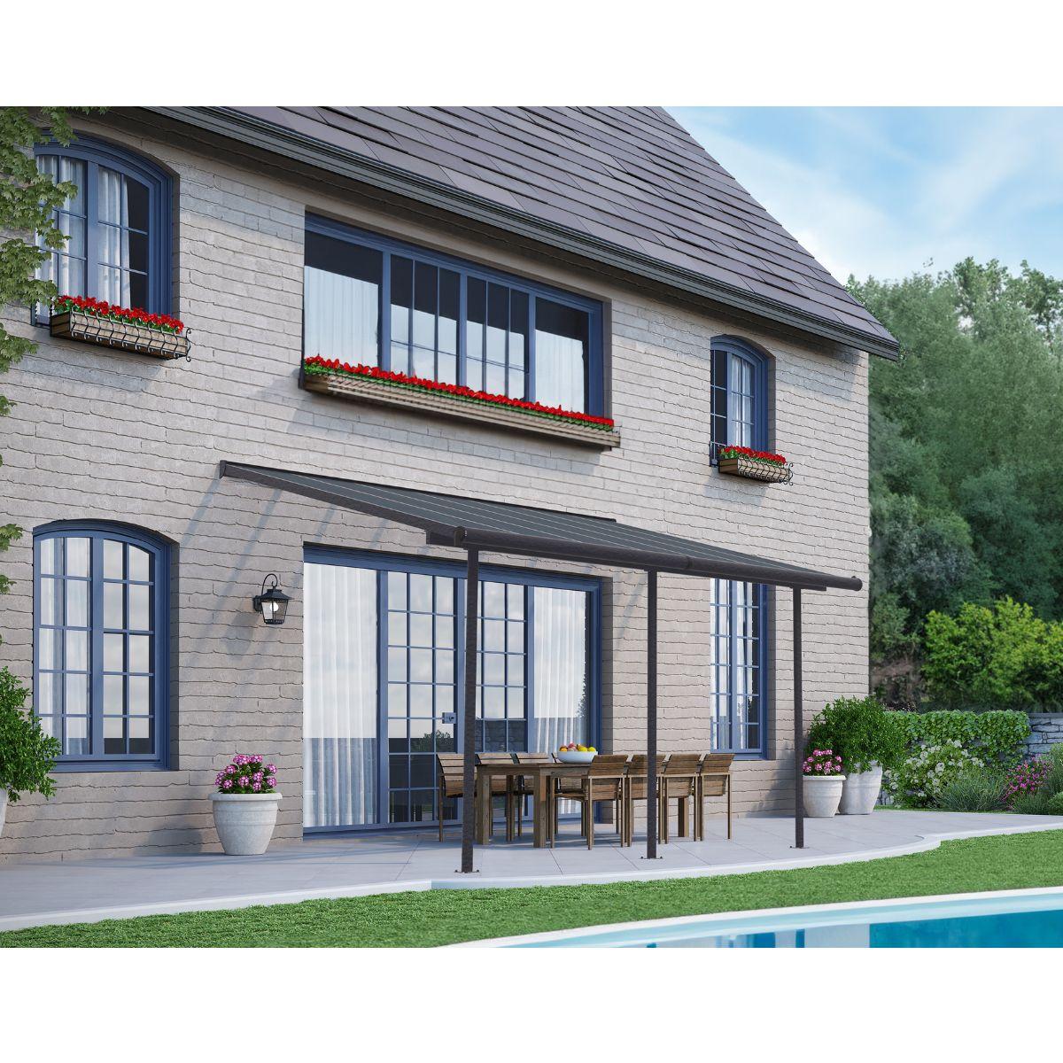 Pérgola adosada Capri 299x555 cm gris Canopia by Palram