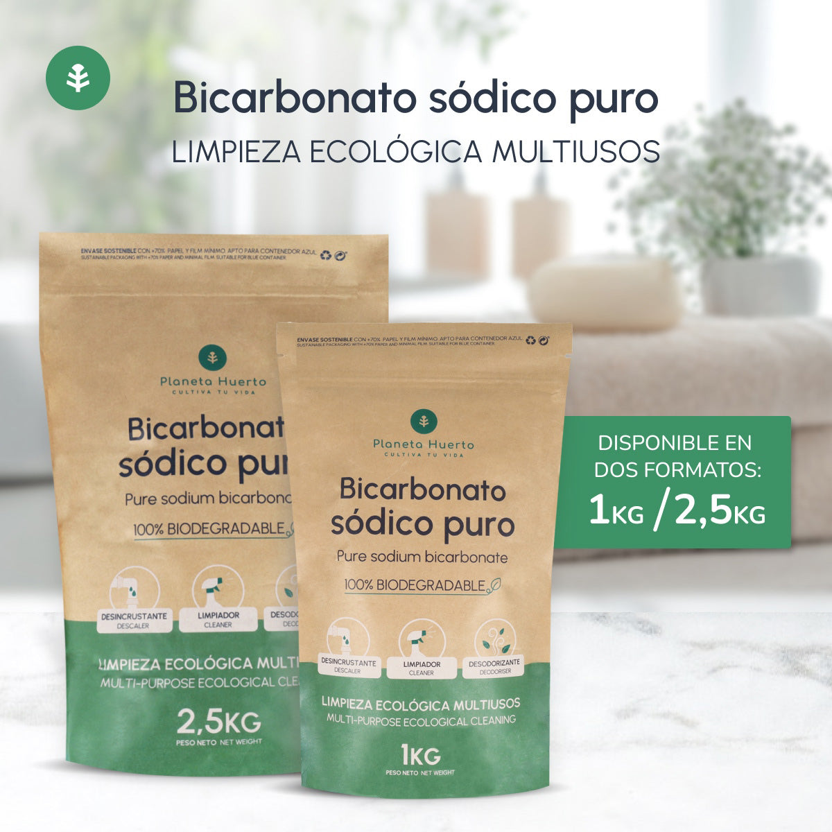 Pack 3xBicarbonato sódico Planeta Huerto 2,5 Kg