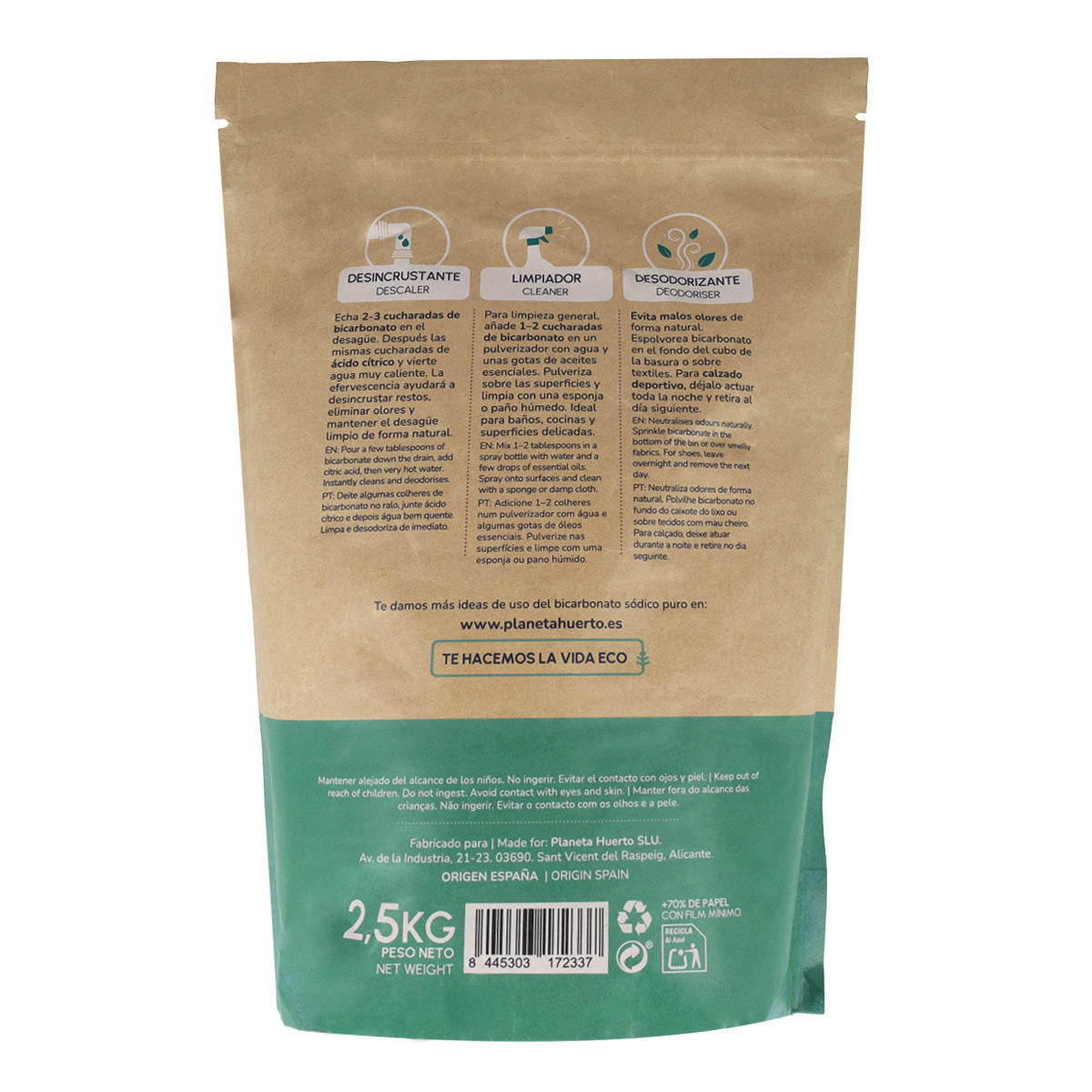 Pack 3xBicarbonato sódico Planeta Huerto 2,5 Kg