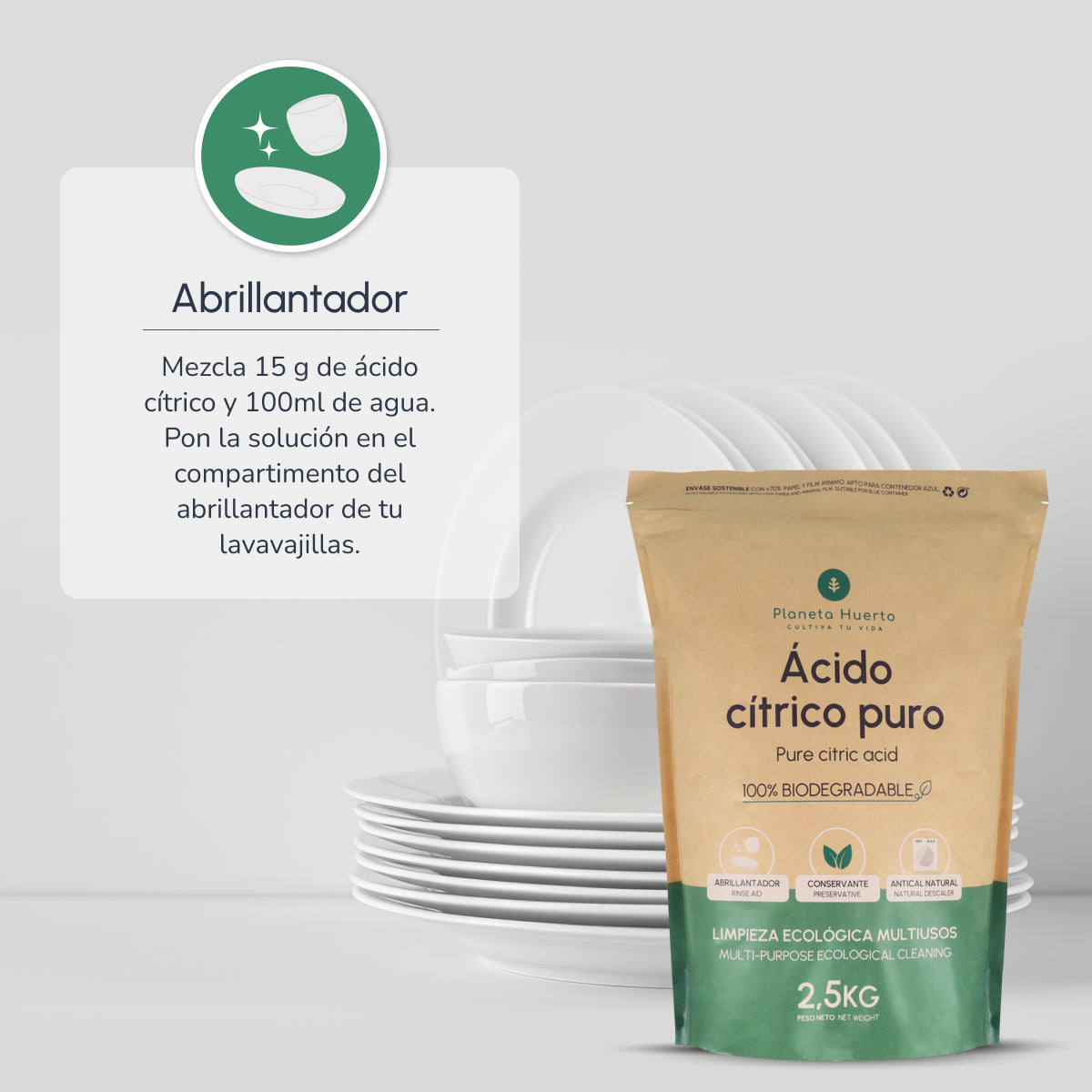 Ácido cítrico Planeta Huerto 2,5 Kg