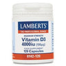 Vitamina D3 4000UI (100 µg) Lamberts, 120 cápsulas