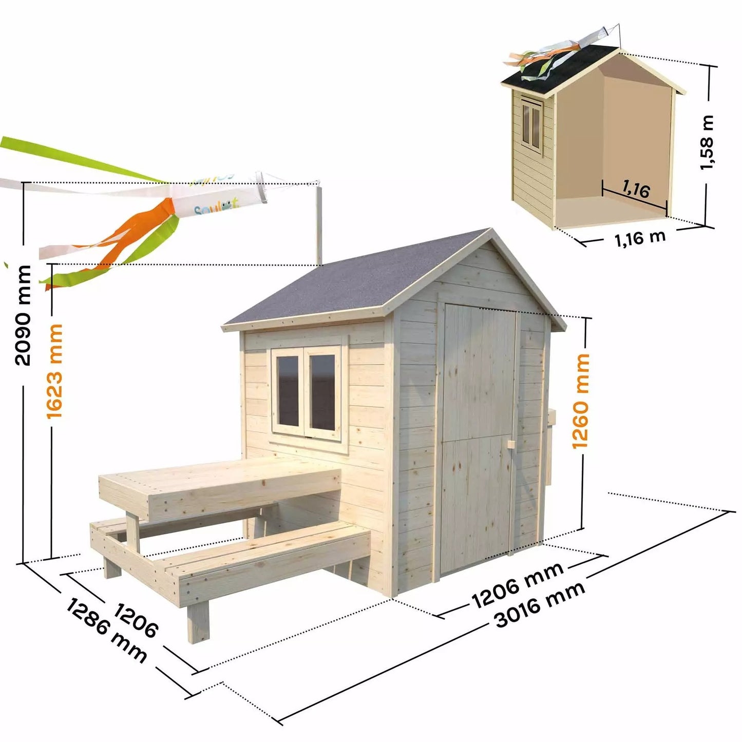 Casita infantil de madera Blanche Soulet