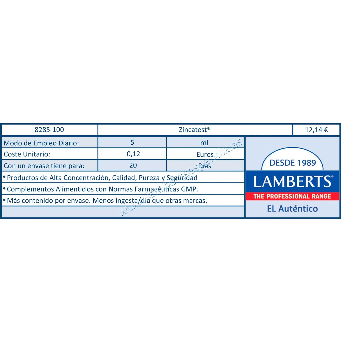 Zincatest 100ml, Lamberts