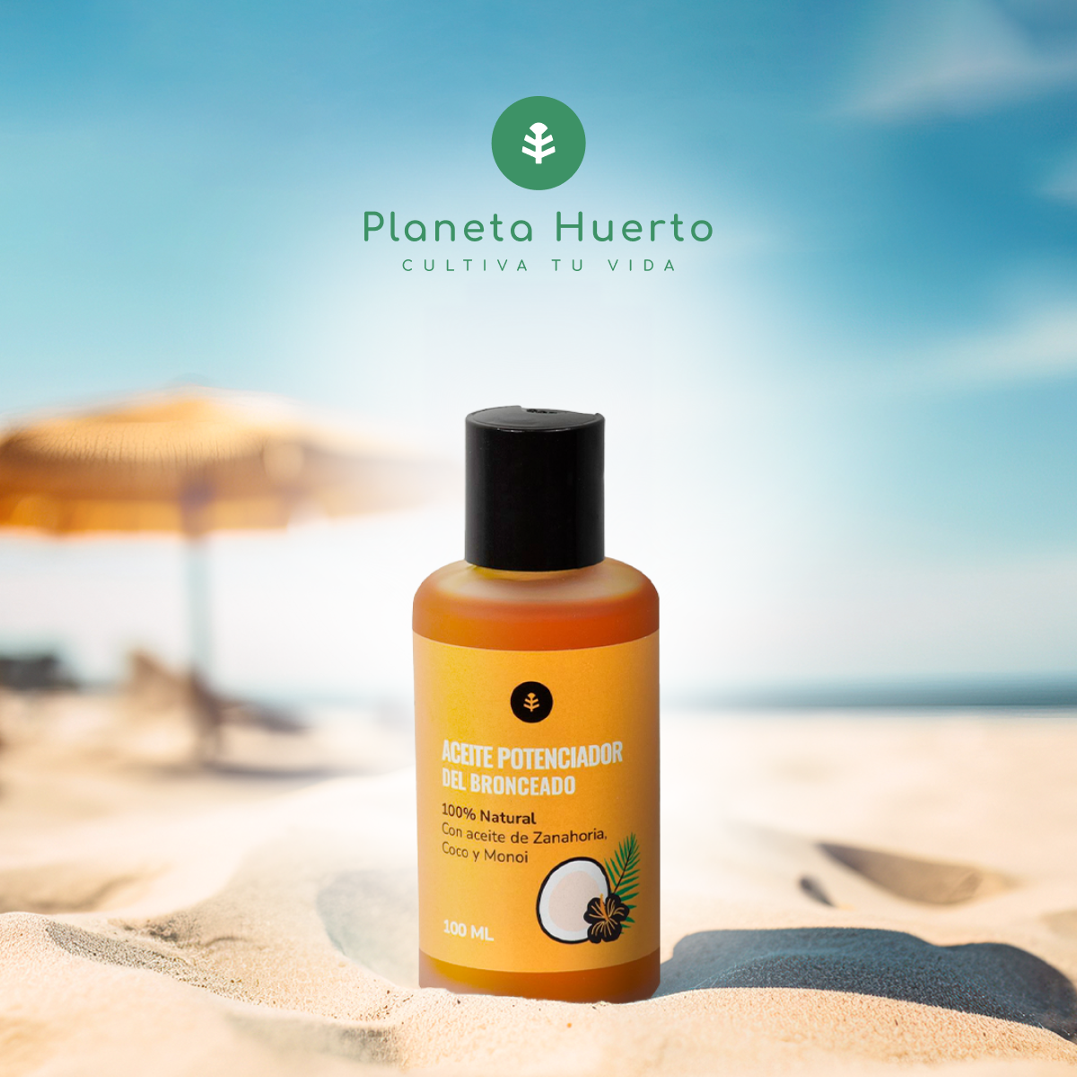 Aceite bronceado natural Planeta Huerto 100 ml