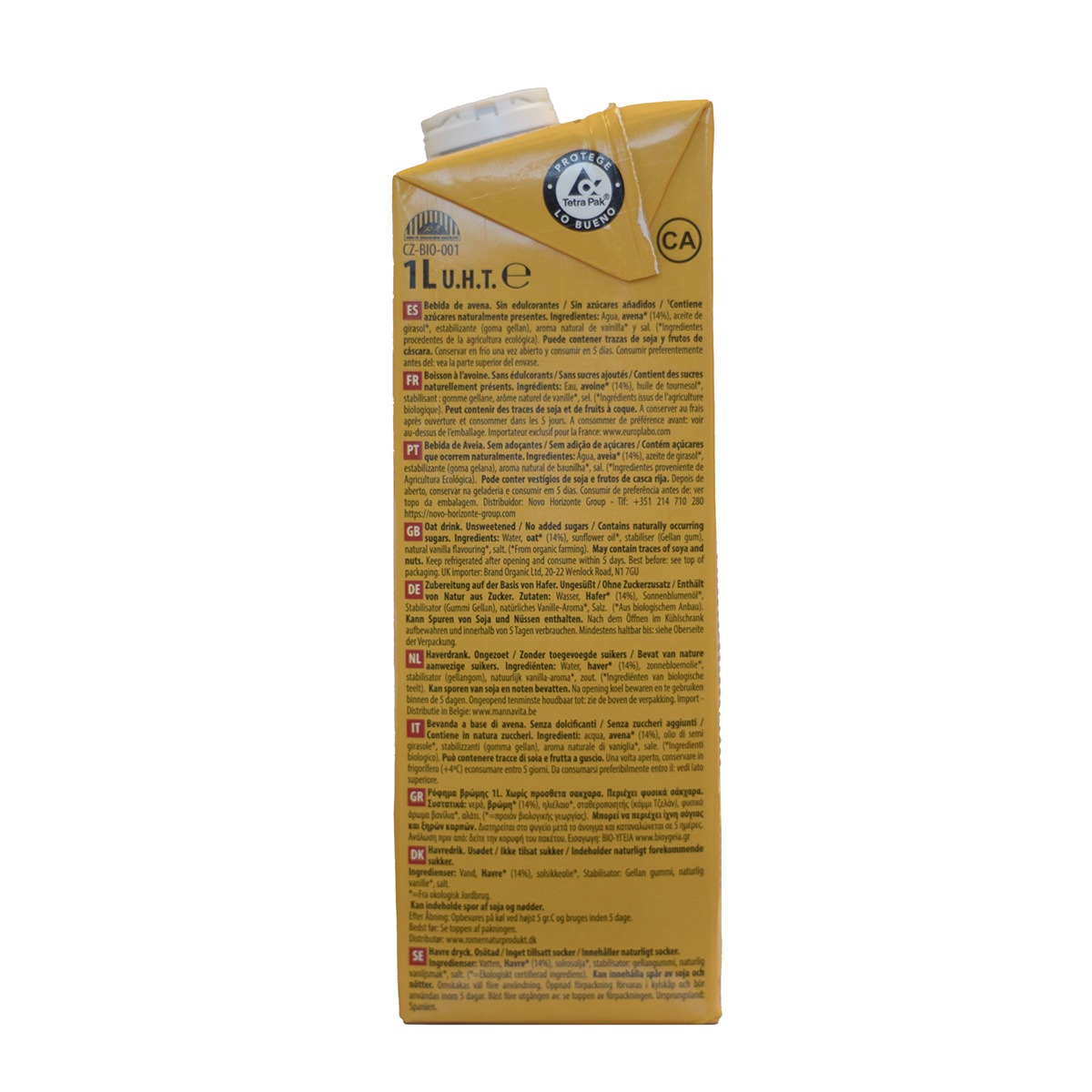 Pack 6 x Bebida de Avena BIO NaturGreen 1 L