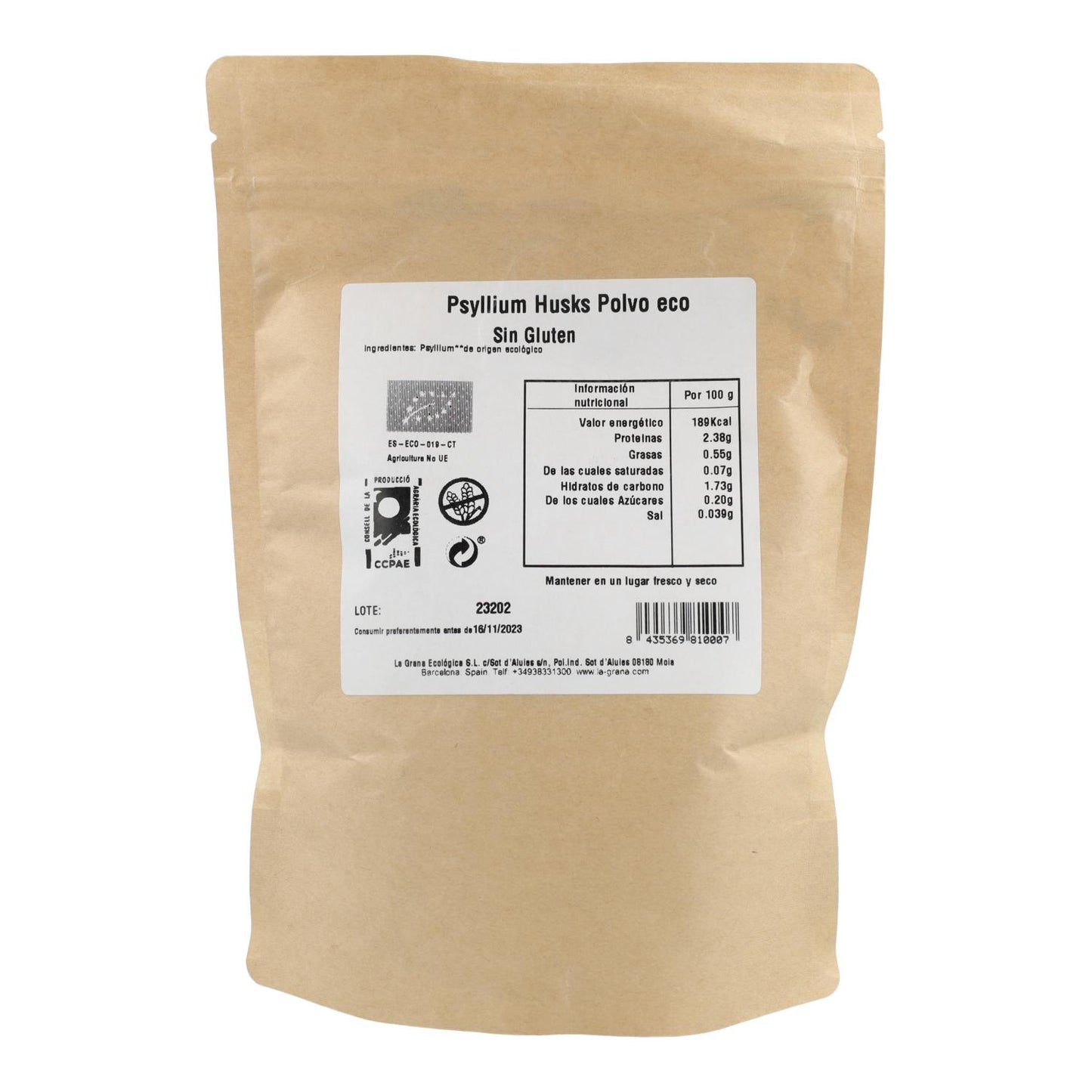 Psyllium Husk Sin Gluten 300G Gz Gluten Zero