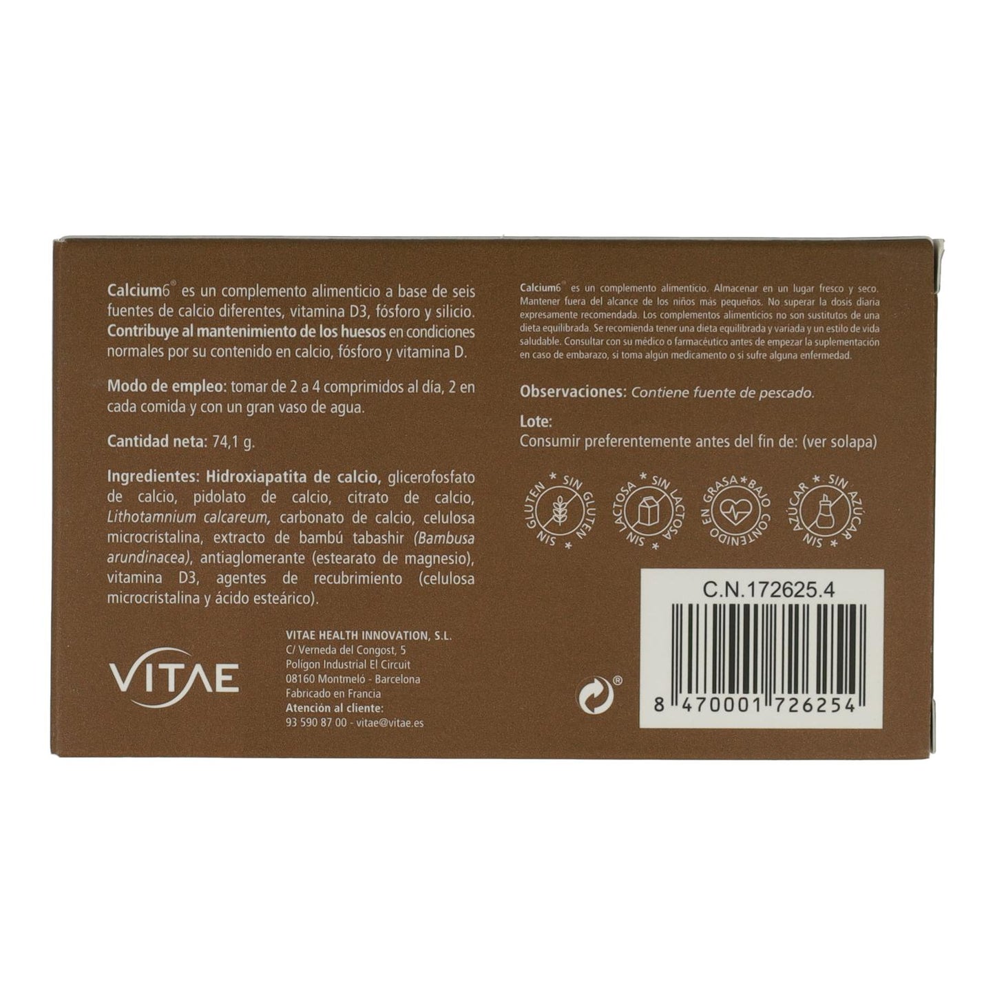 Calcium 6 Vitae 60 Comp