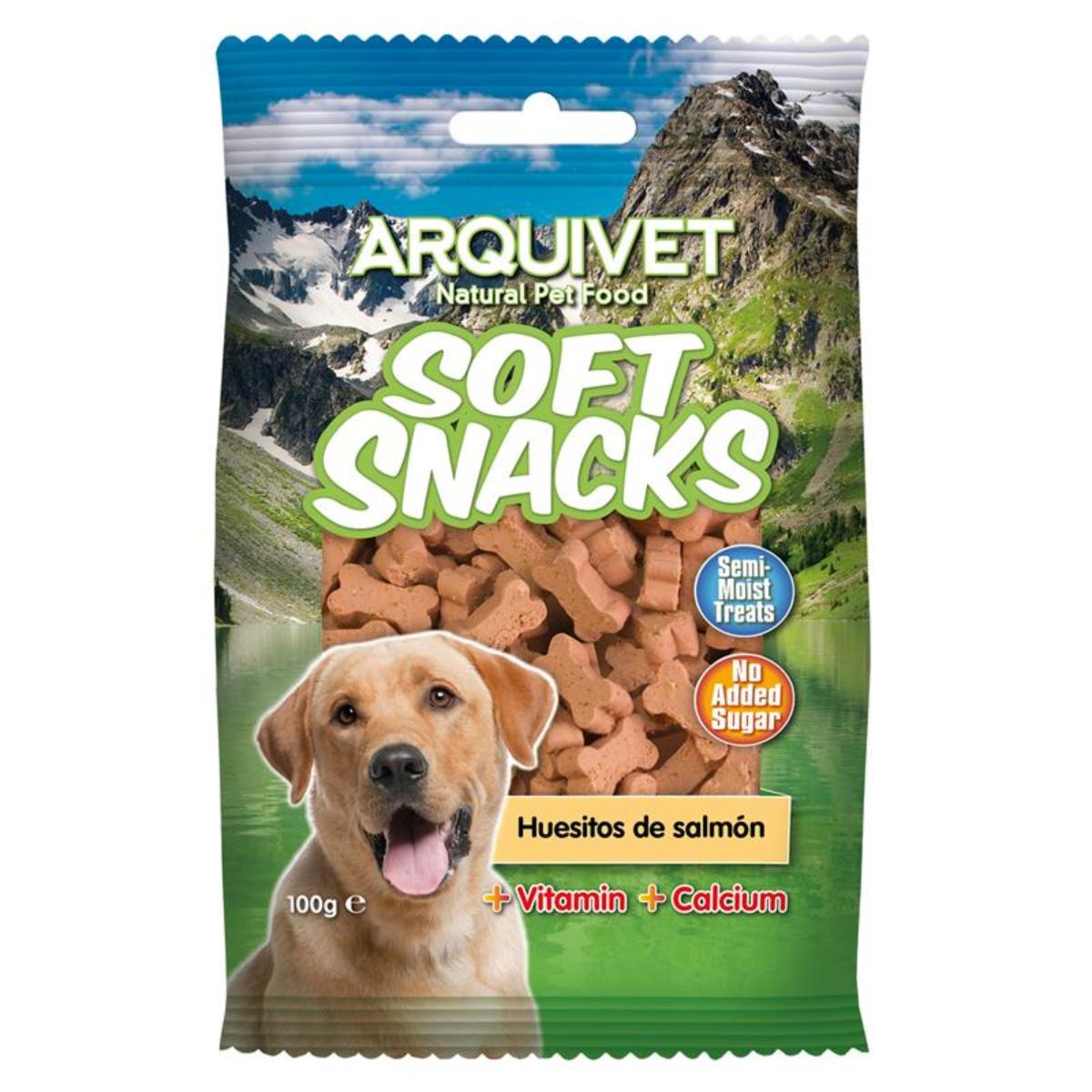 Snack natural para perros Soft Snacks Huesitos salmón Arquivet