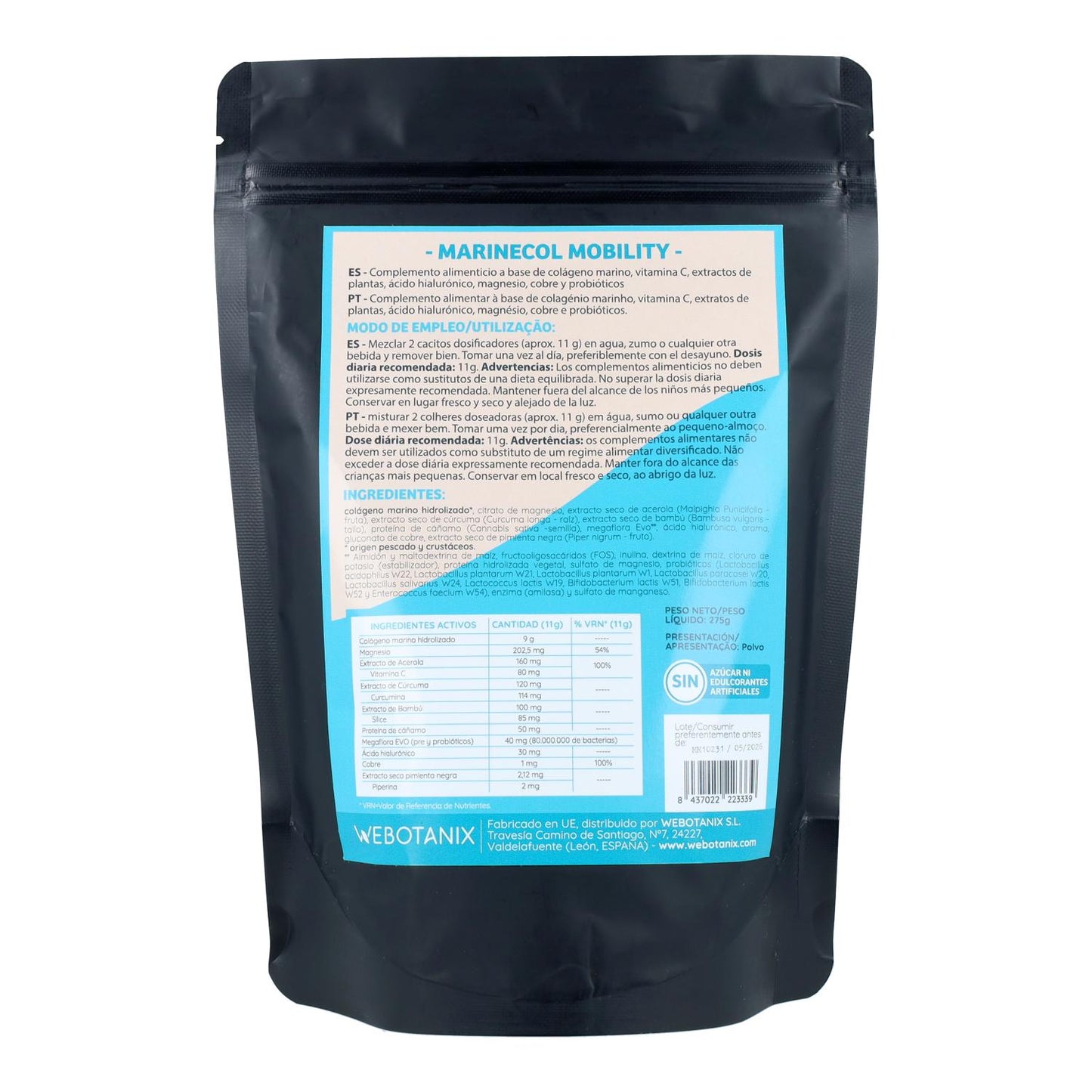 Marinecol Mobility Colágeno marino WeBotanix 275g
