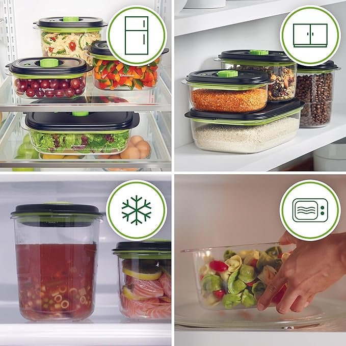 Pack de 2 recipientes de envasado al vacío New Fresh Container 0,7+1,2L FFC025X Foodsaver