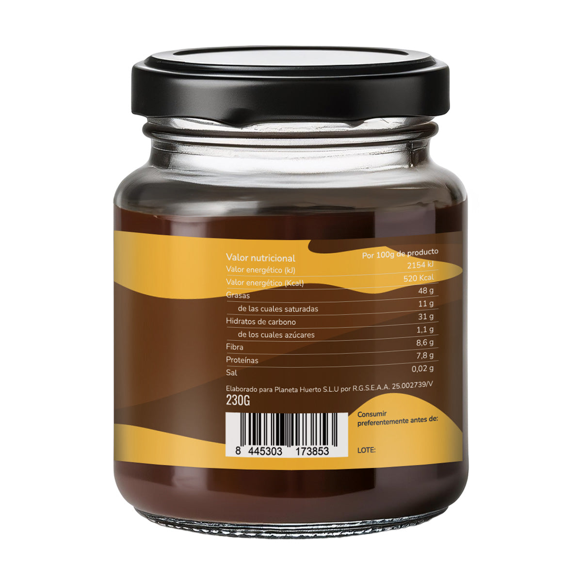 Crema de avellanas y cacao sin azúcares añadidos ECO Planeta Huerto 230 g