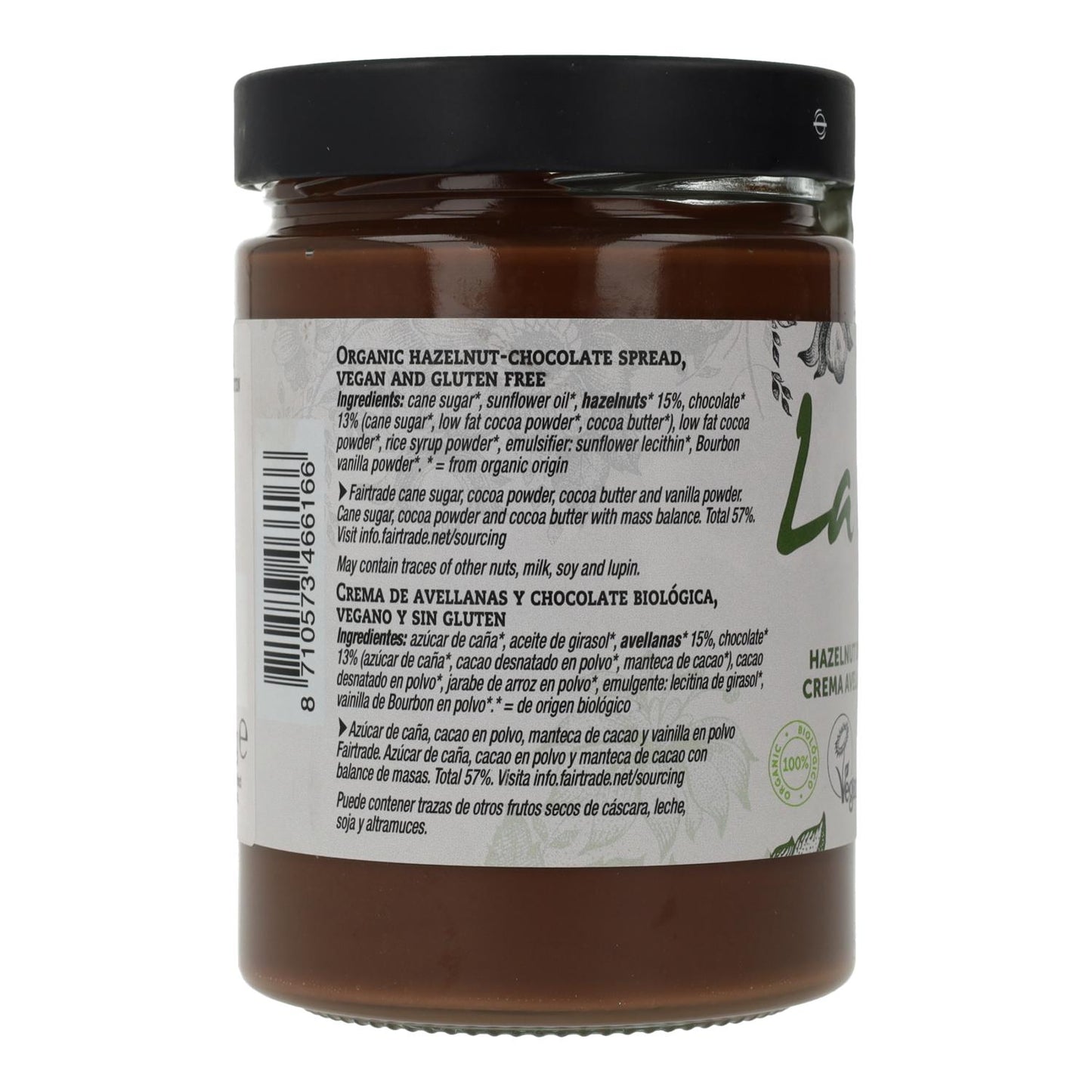 Crema Chocolate y Avellana Vegana Sin Gluten La Vida Vegan 270 g