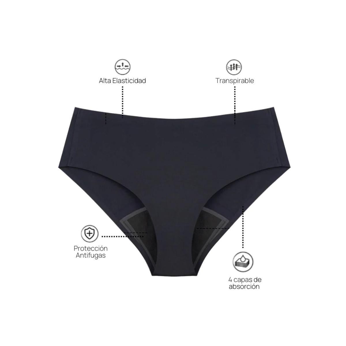 Braga menstrual sin costuras color negro talla M My Alma