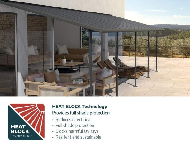 Pérgola adosada Capri 299x434 cm gris Canopia by Palram