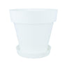 Pack maceta con plato color blanco Tes 26 x 24 cm