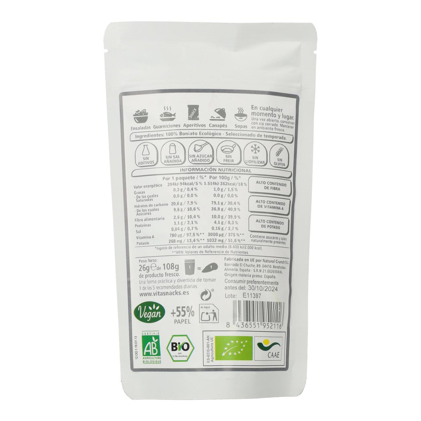 Boniato Crujiente VitaSnack 24 g