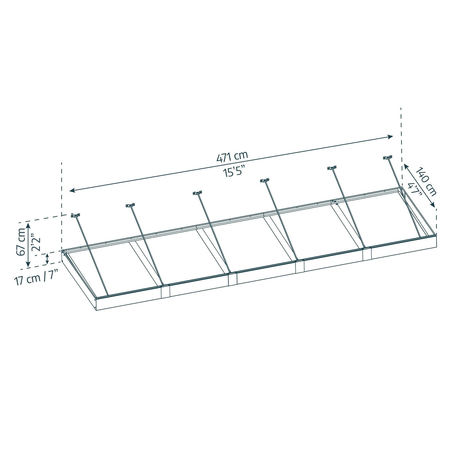 Marquesina para puerta Sophia XL 140x471 cm transparente Canopia