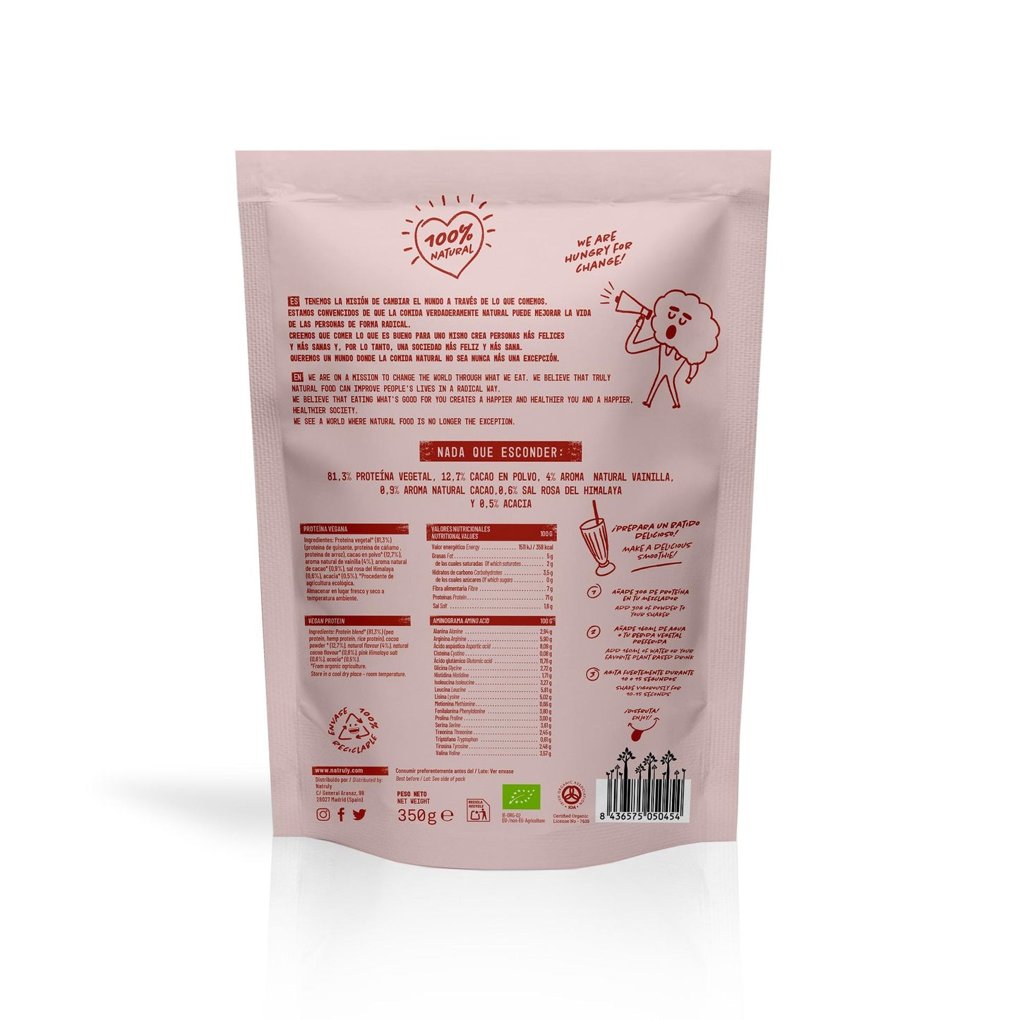 Proteína vegana Chocolate Natruly 350gr
