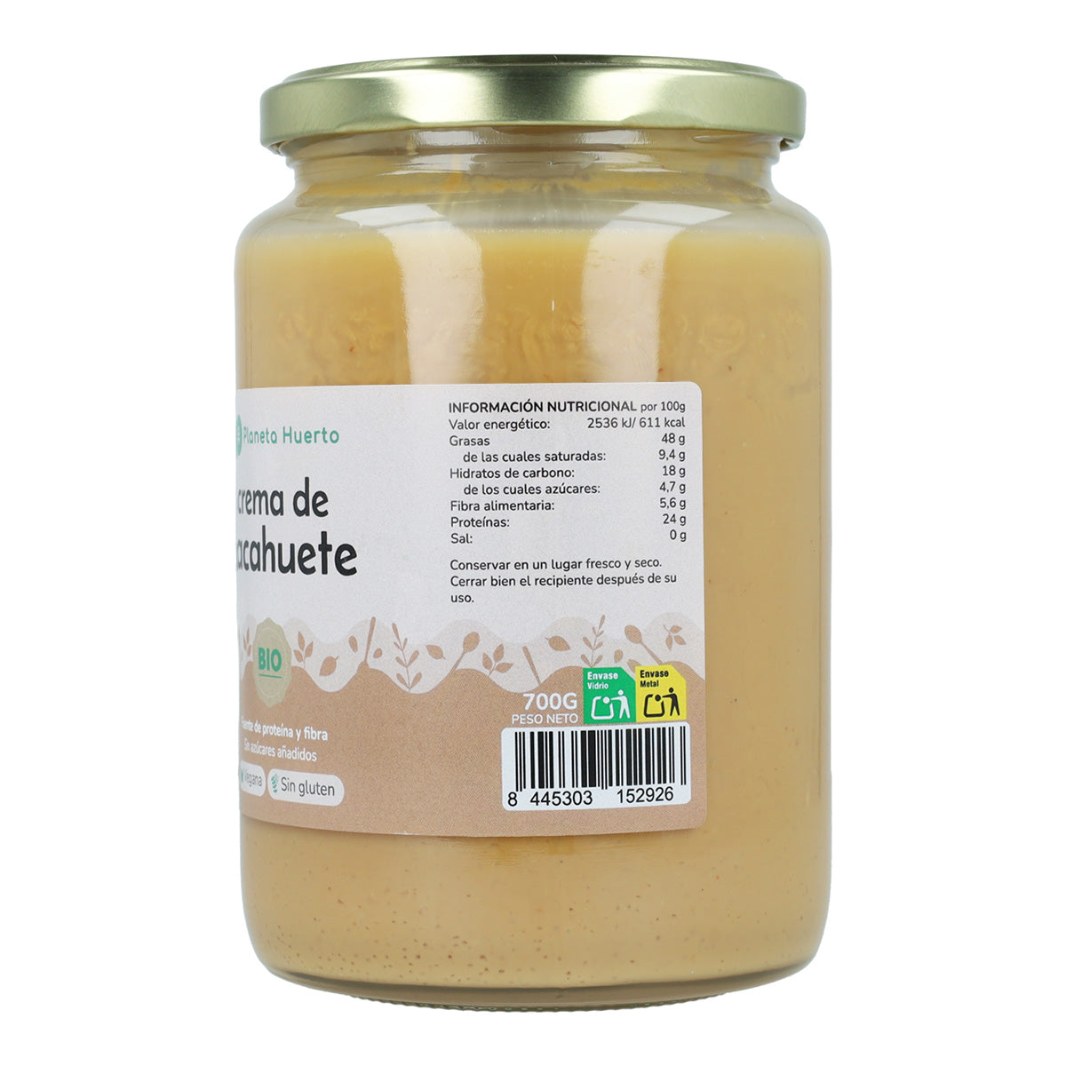 Crema de Cacahuetes ECO Planeta Huerto 350 g