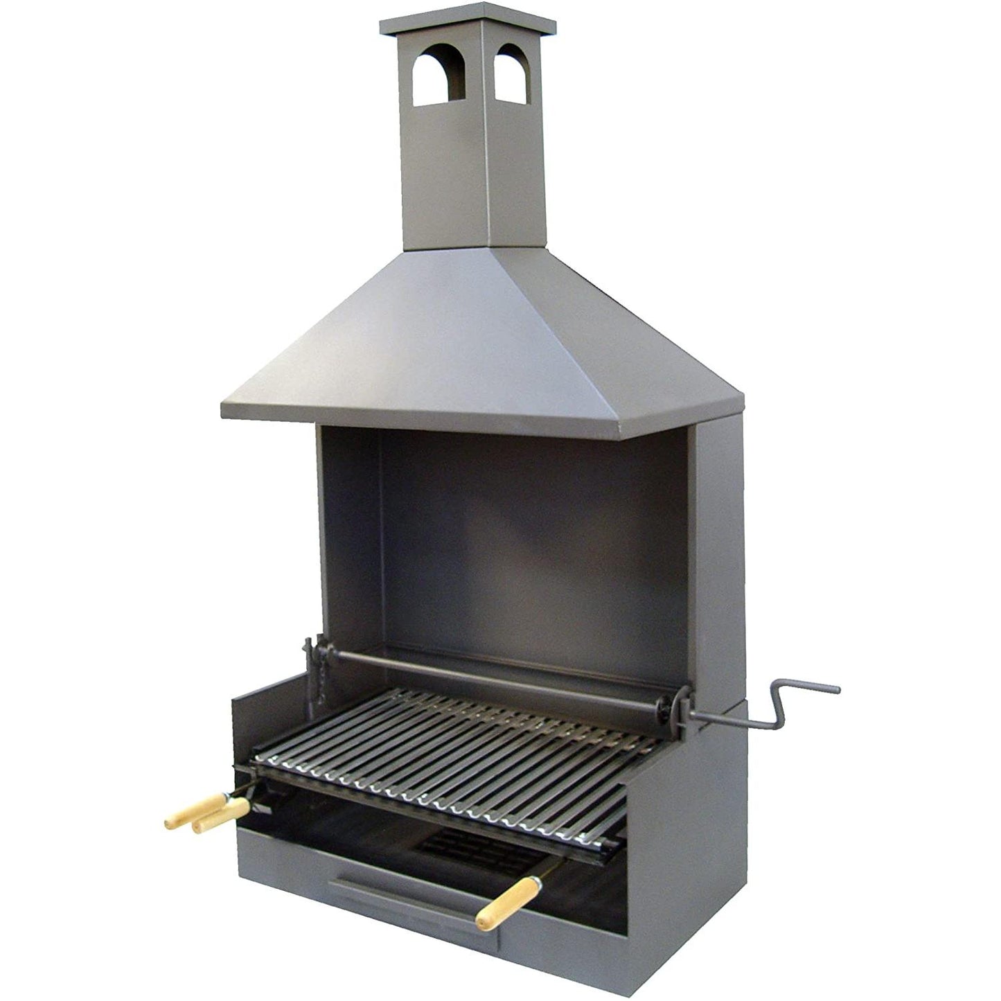 Barbacoa Chimemena con parrilla inox elevable y bandejas metálicas Imex el Zorro