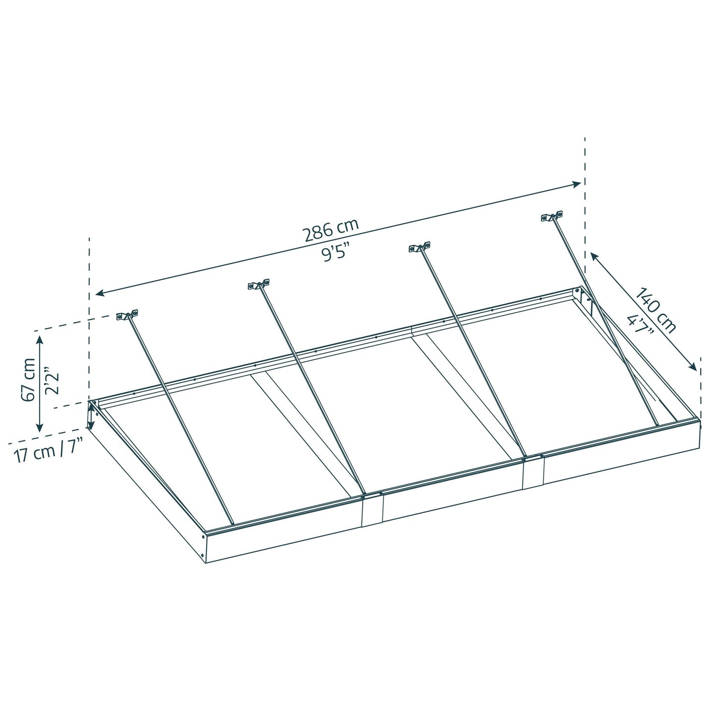 Marquesina para puerta Sophia XL 140x286 cm transparente Canopia