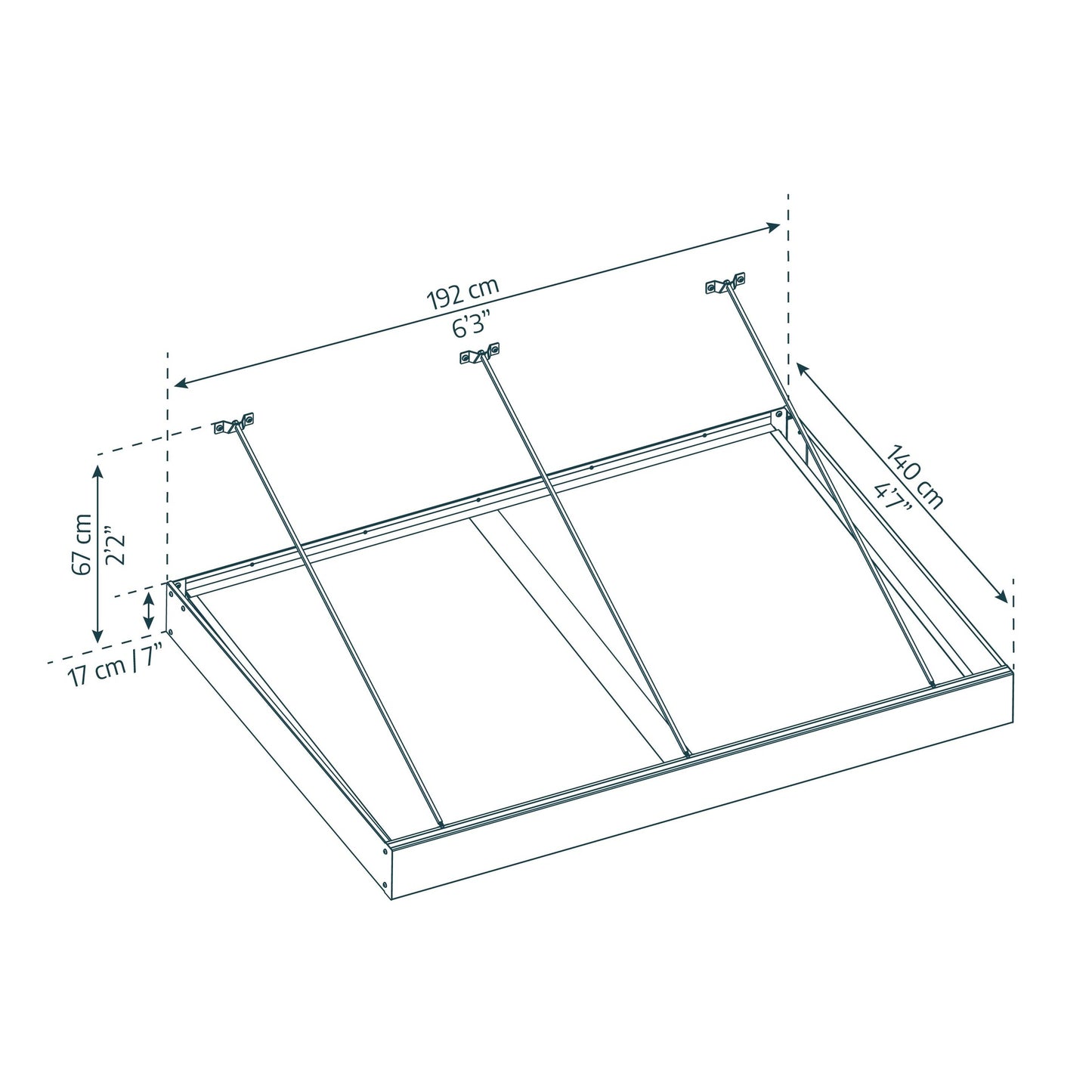 Marquesina para puerta Sophia XL 140x192 cm transparente Canopia