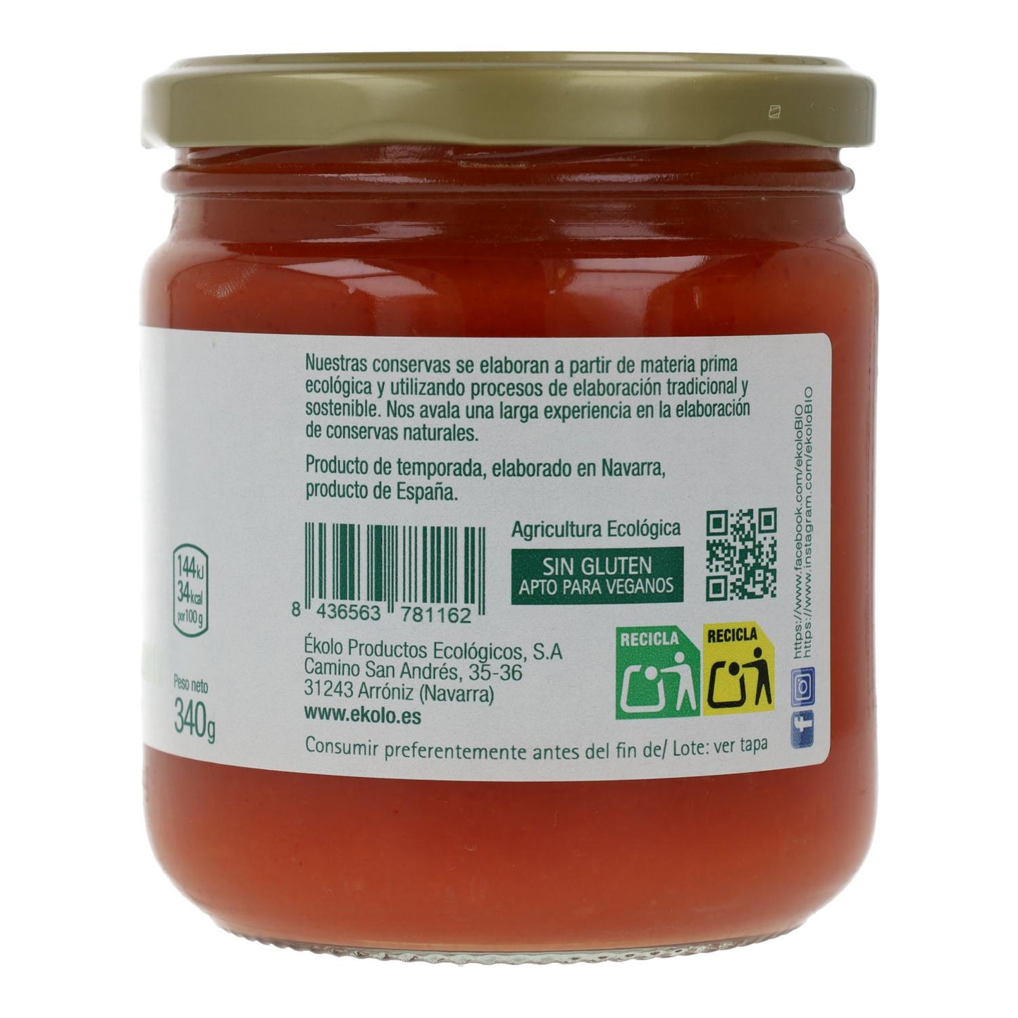 Tomate Frito Casero BIO El Granero 340 g
