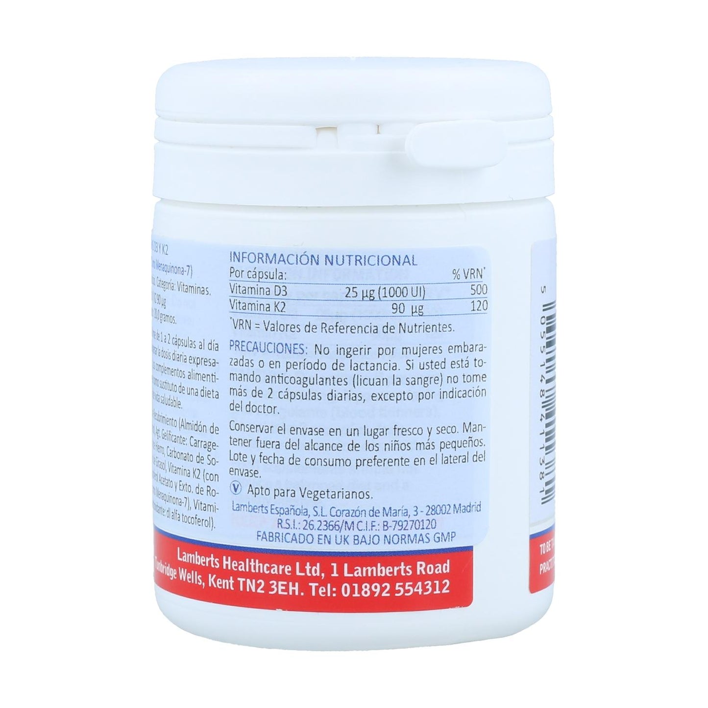 Vitamina D 3 1000 Ui Y Vit K2 90 Ug, Lamberts