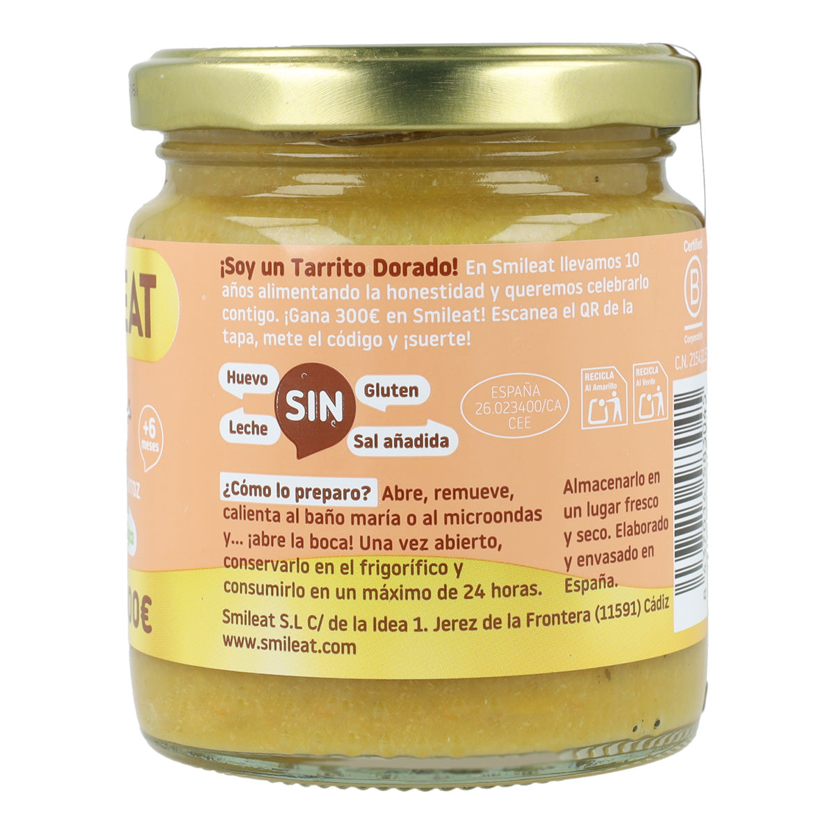 Pack 2x Tarrito Dorado BIO pollo con arroz +6 meses Smileat, 230g