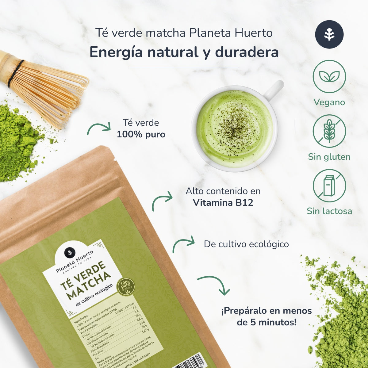 Té Matcha en polvo ECO Planeta Huerto 70 g