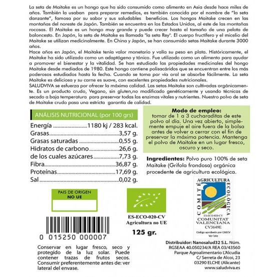 Maitake en polvo BIO Salud Viva, 125 g