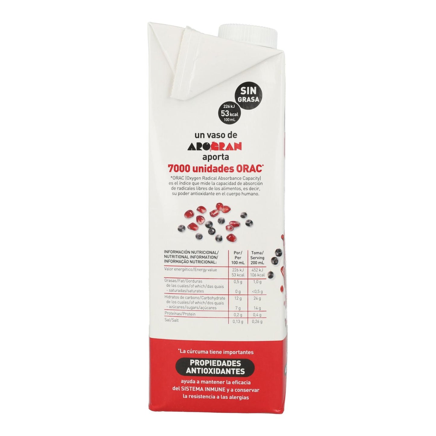 Bebida AROGRAN ( Aronia, Granada y Cúrcuma) BIO Soria Natural 1 L