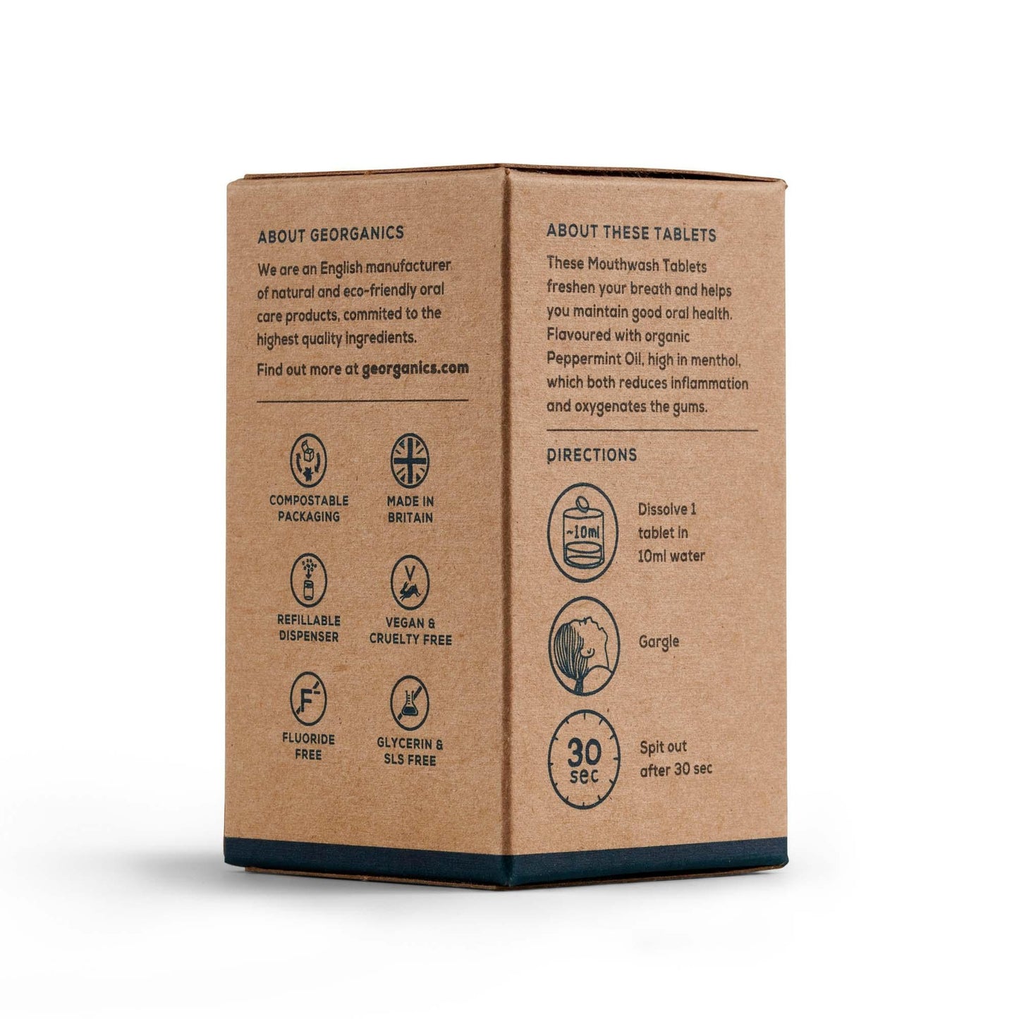 Enjuague Bucal sabor Menta 180 tabletas Georganics