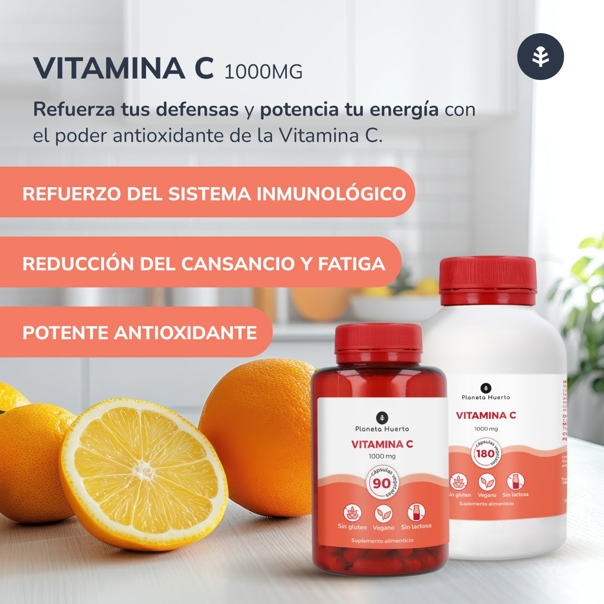 Pack 3xVitamina C 1000 mg Planeta Huerto 180 cápsulas vegetales