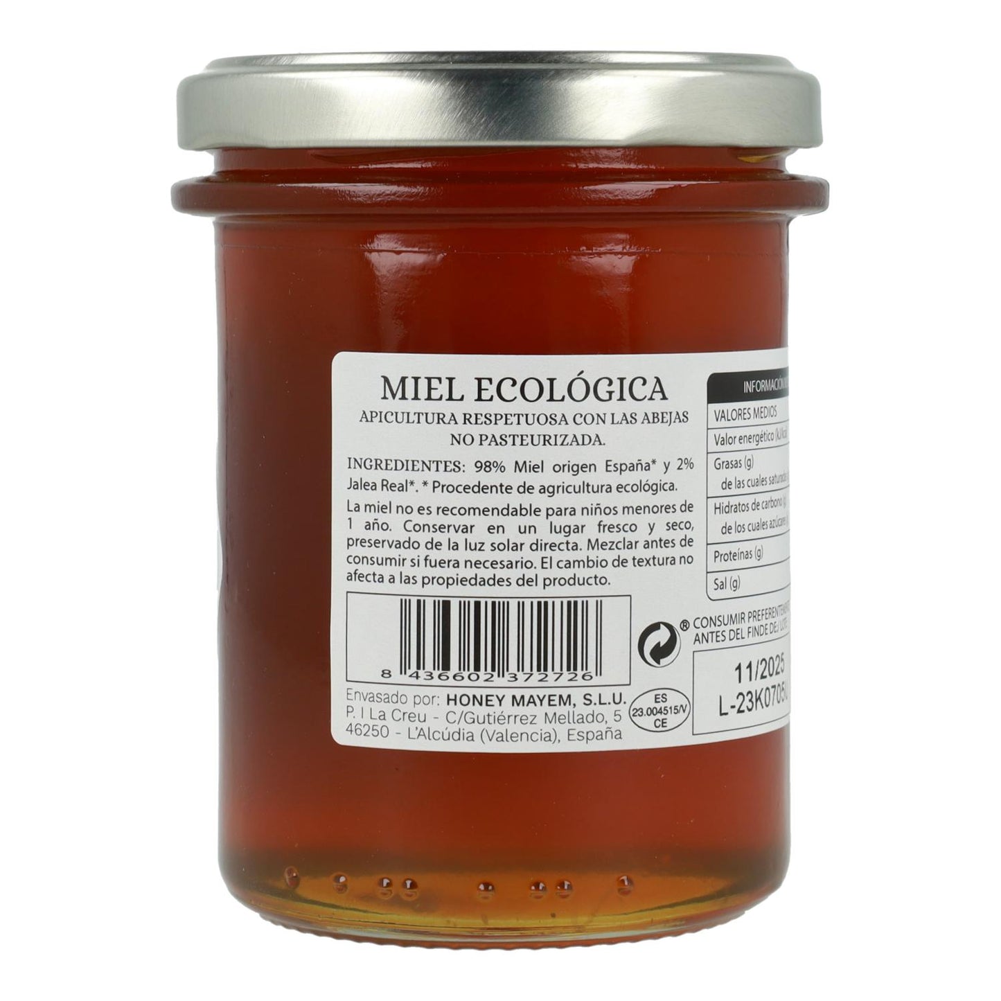 Miel con jalea real bio Mayem 275 g