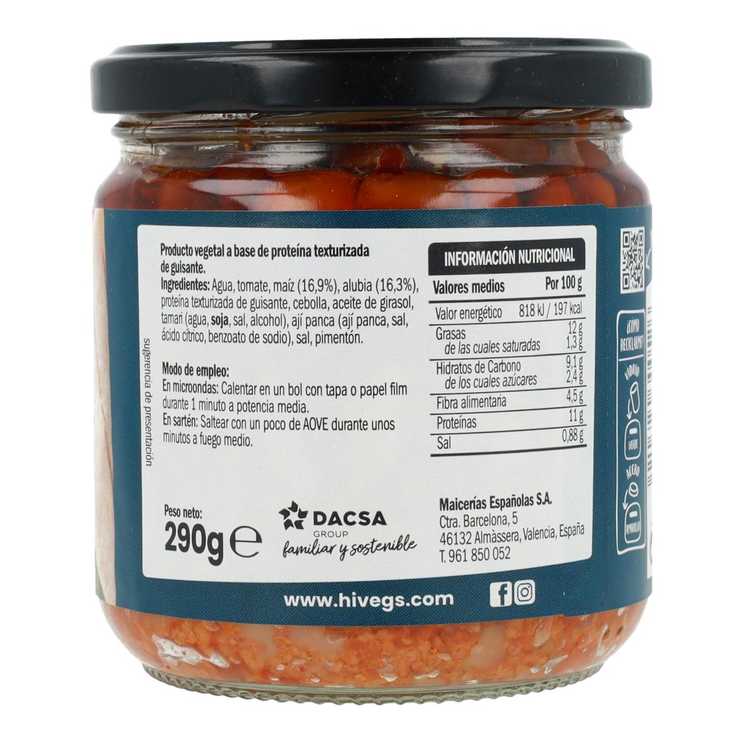 Bocaditos Tex-Mex preparado para burrito Hi Vegs 290 g