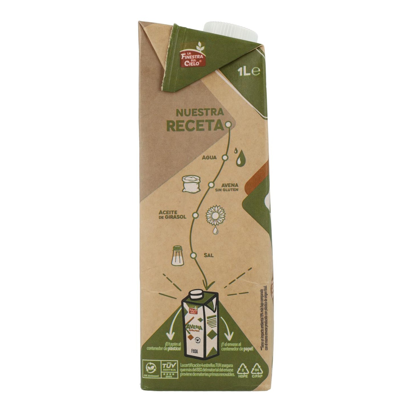 Bebida de Avena sin Gluten Bio La Finestra Sul Cielo 1 L