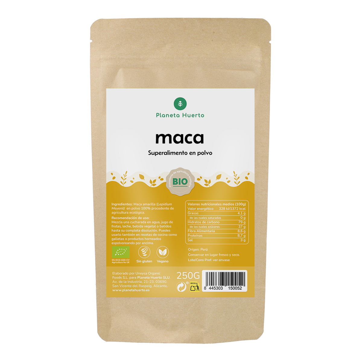 Maca en polvo ECO Planeta Huerto