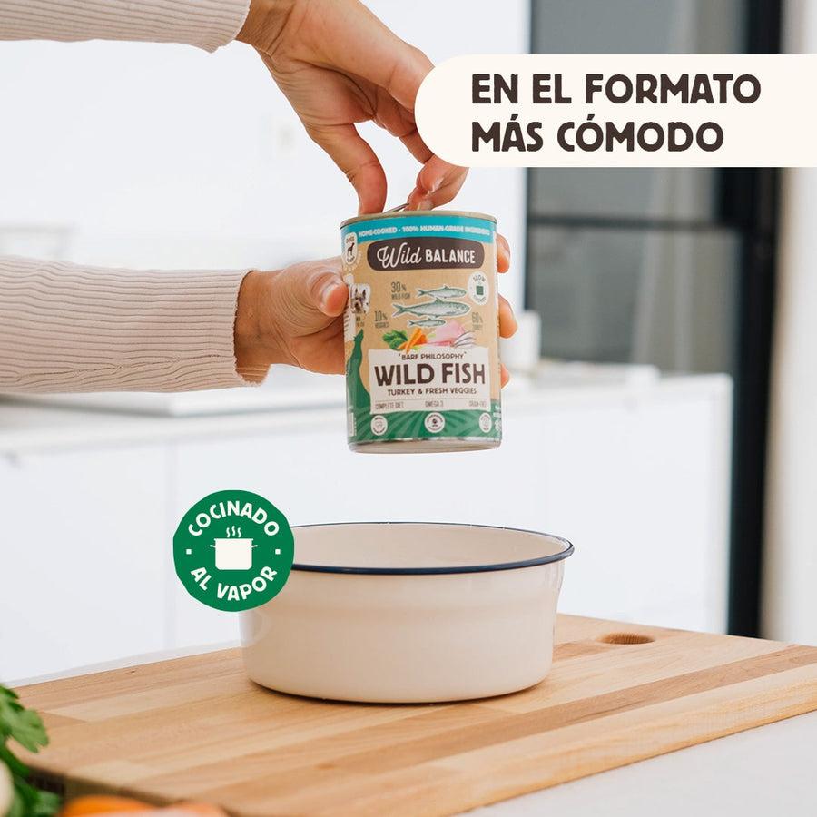 Pack Lata de Pescado y Pavo BARF para perros 6x400 g Wild Balance