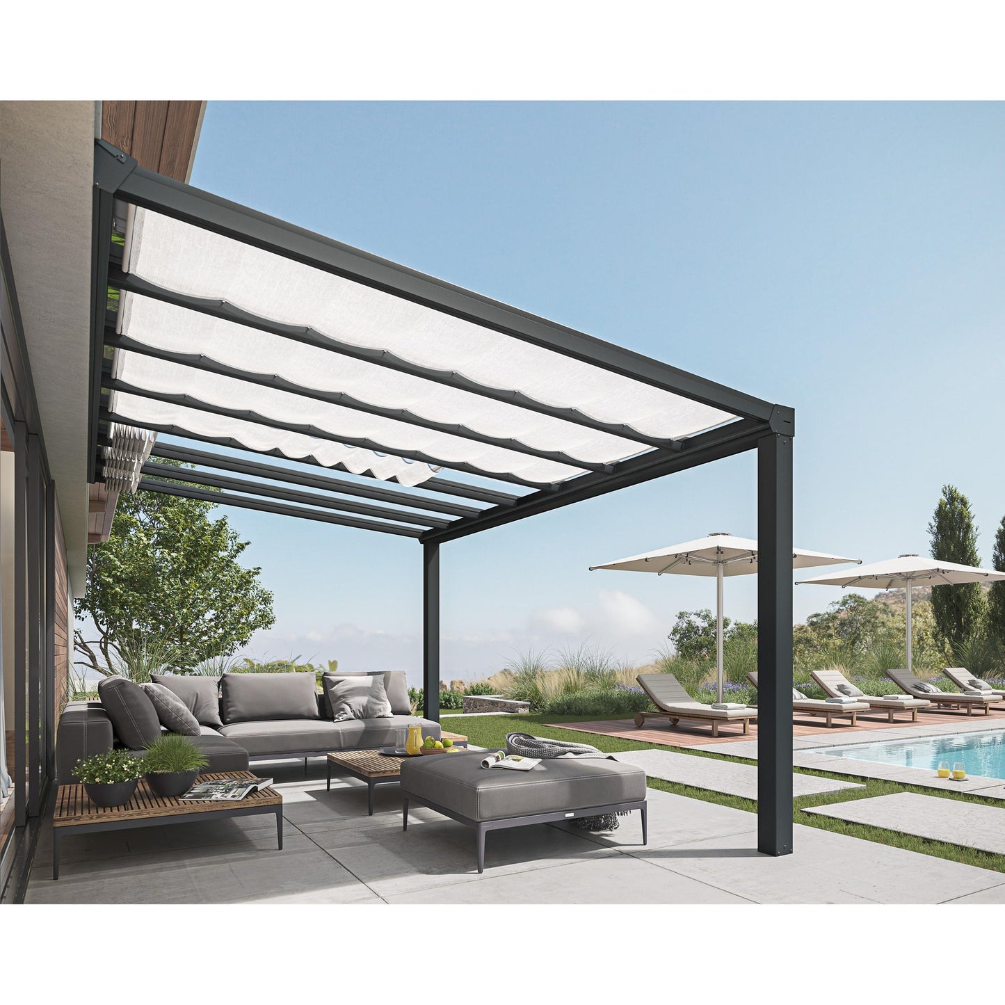 Toldo para pérgola Stockholm 3.4x7.4 ft