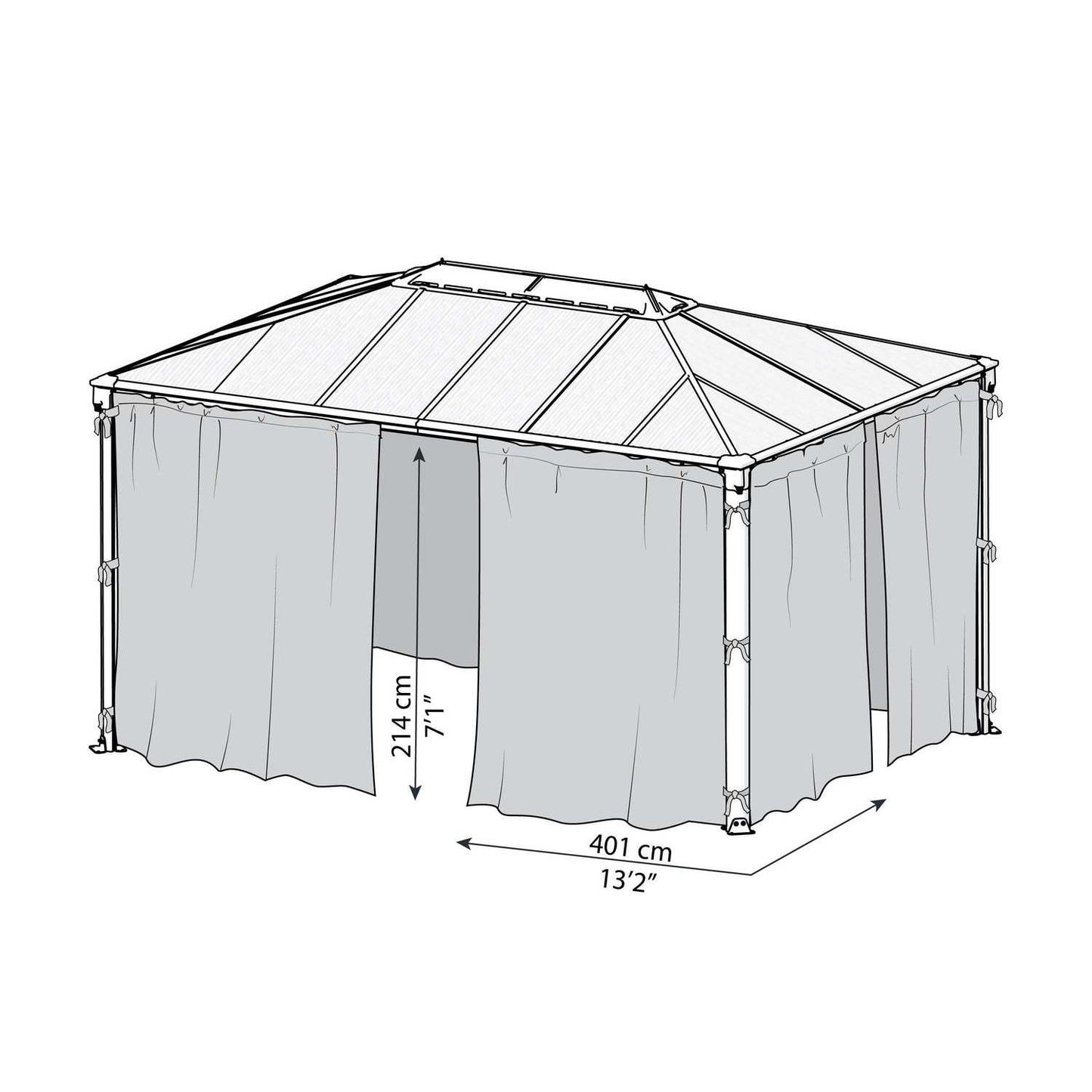 Set Cortinas para gazebo cenador Martinique 4300 Canopia by Palram