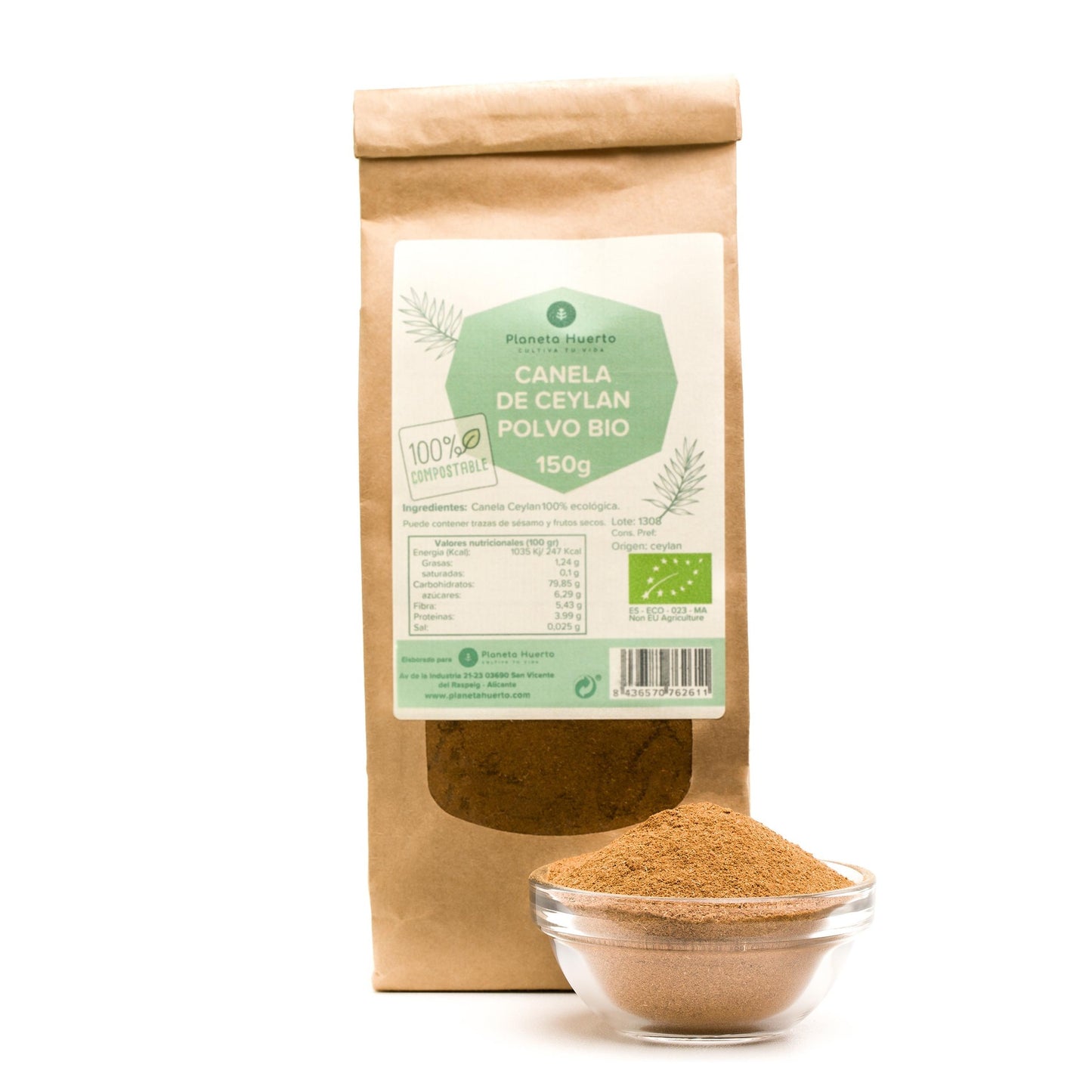 Canela Ceylan en polvo ECO Planeta Huerto 150g