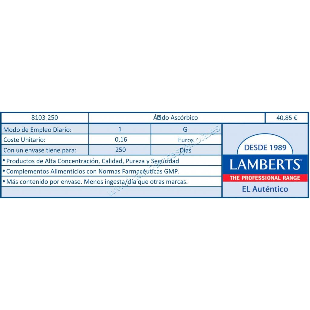 Ácido Ascórbico , 250mg, Lamberts