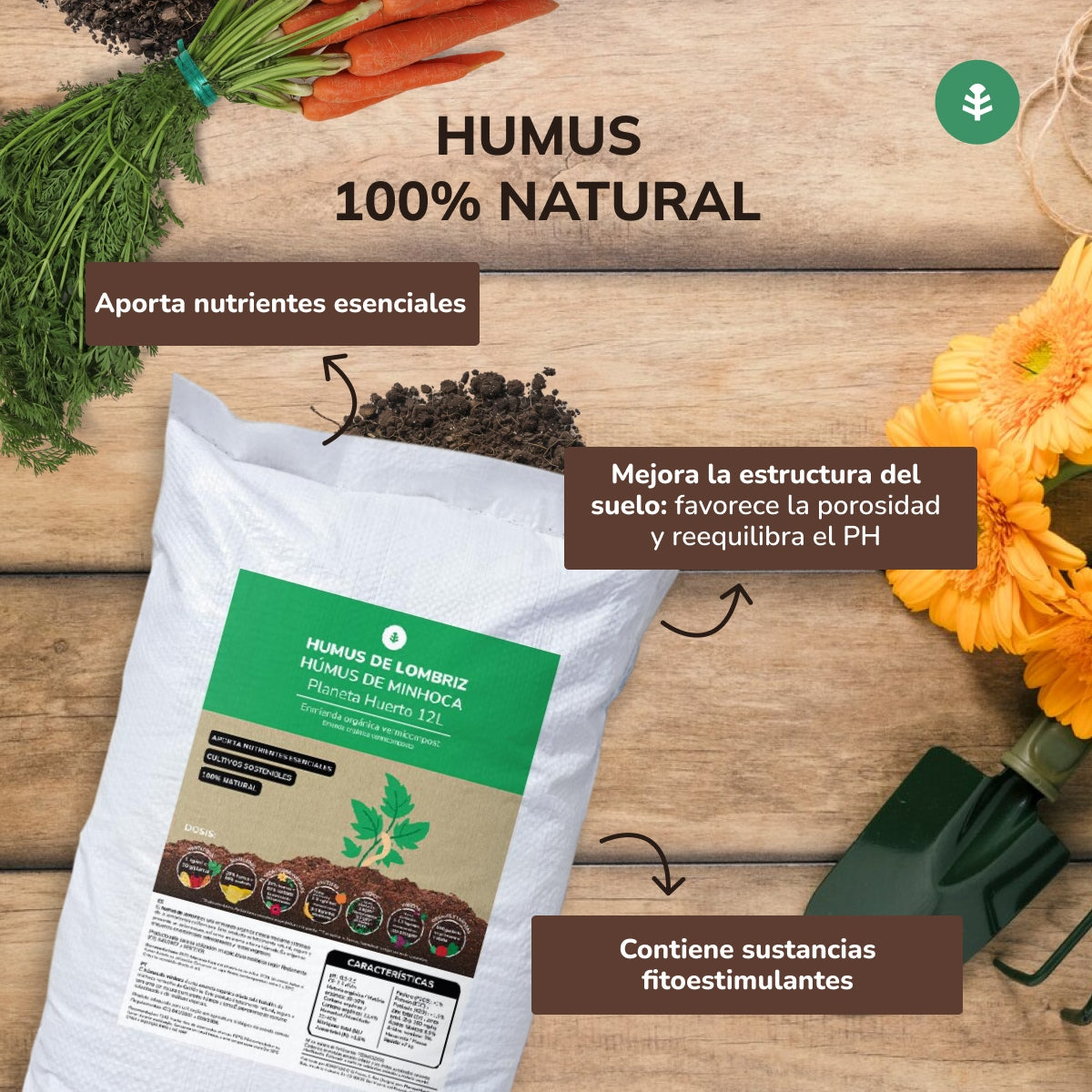 Humus de Lombriz Planeta Huerto 12 l