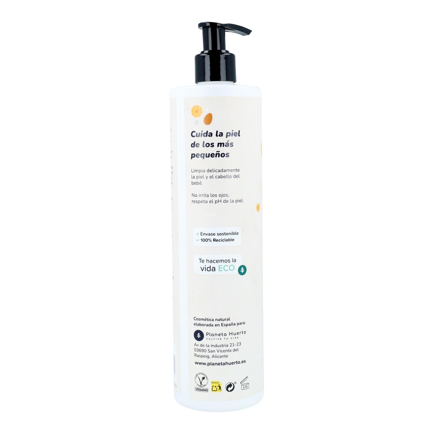 Pack Infantil Caléndula y Almendras: gel y champú + crema hidratante Planeta Huerto