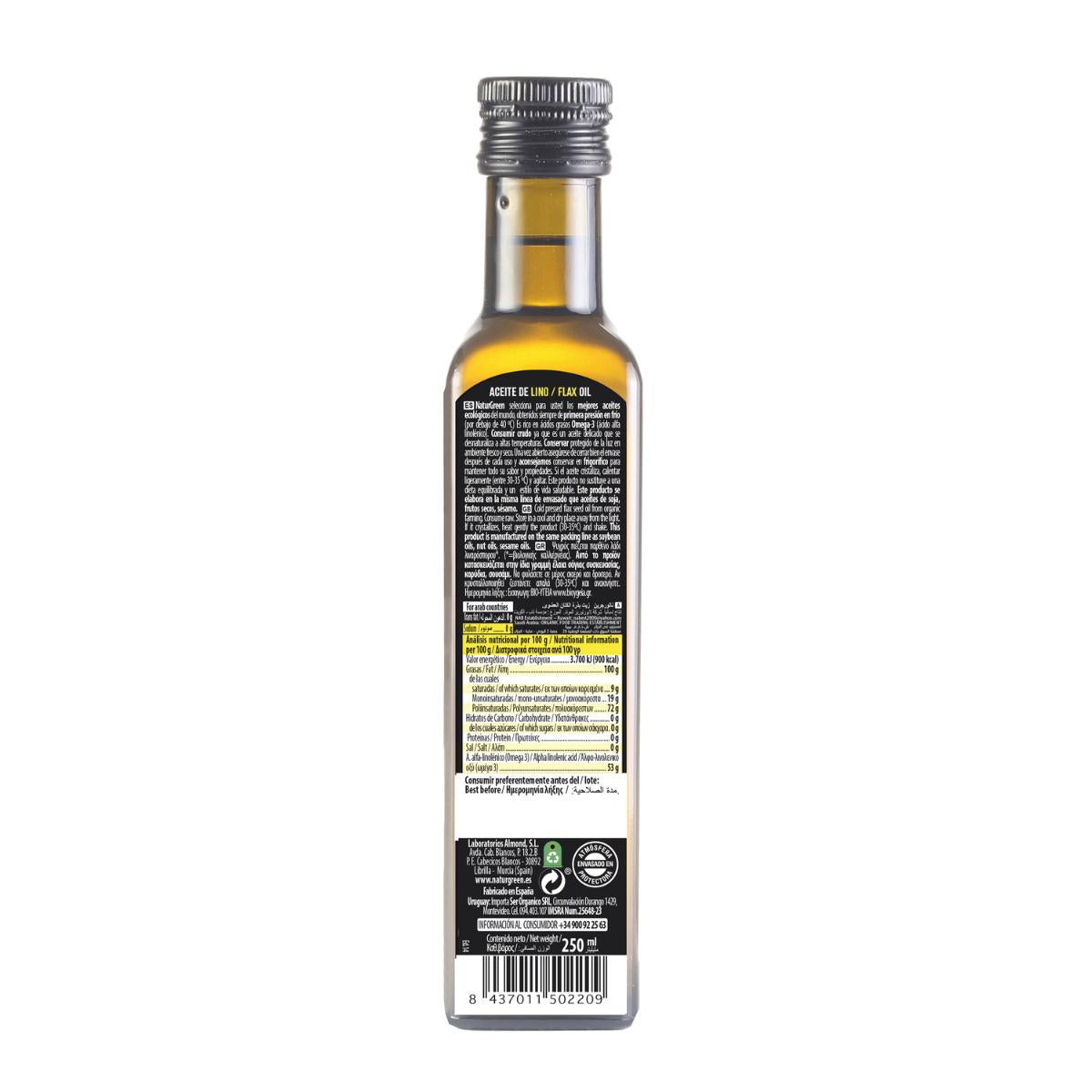 Aceite de Lino Bio NaturGreen, 250 ml