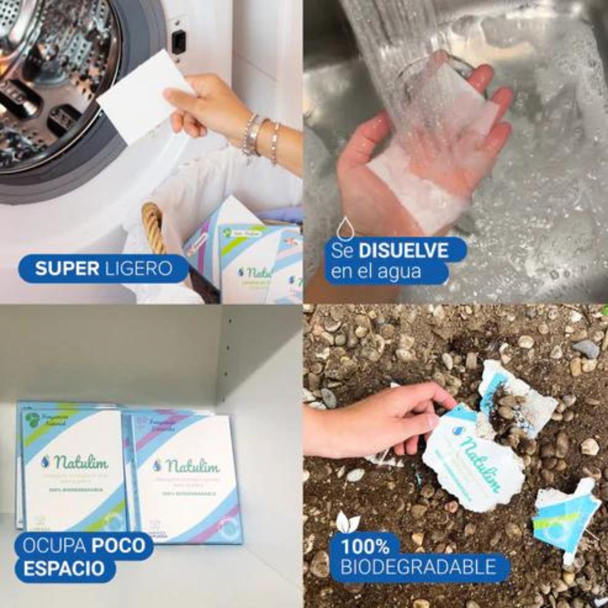 Pack 2x Eco Tiras de Lavar Floral, Natulim, 40 lavados