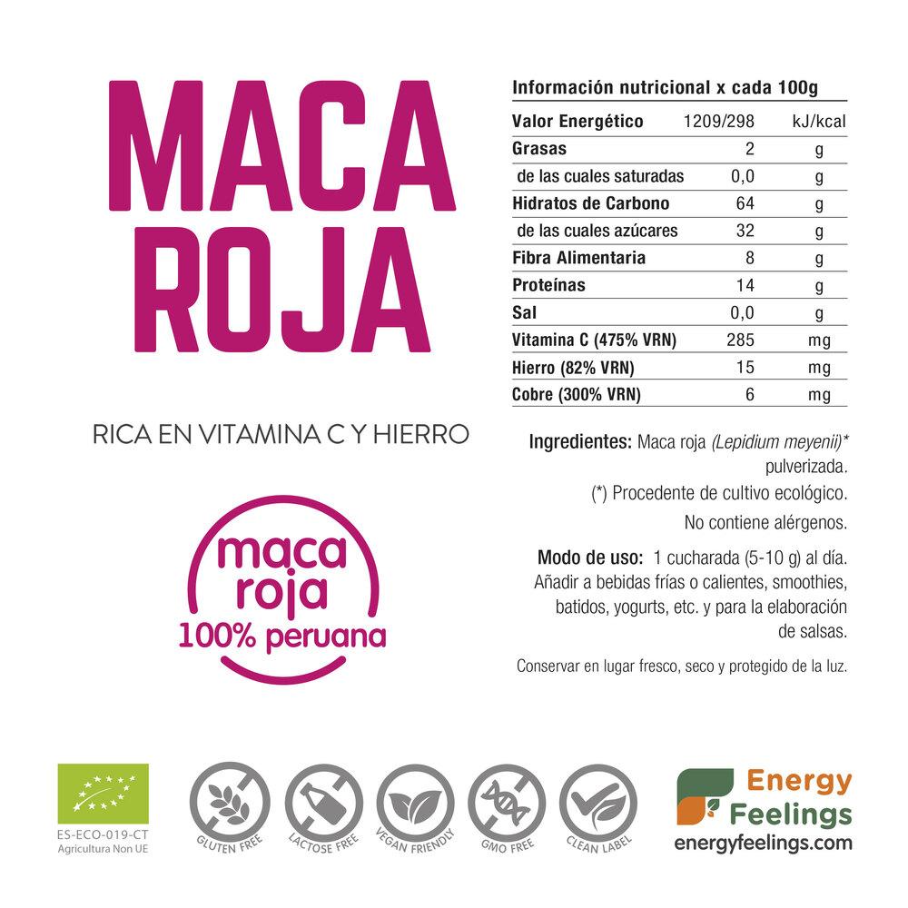 Maca Roja Eco en polvo Energy Feelings 1kg